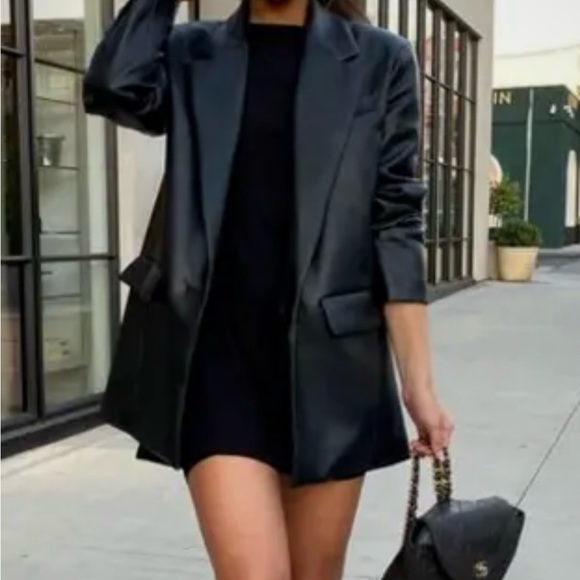 Rebecca Minkoff faux leather blazer jacket - Picture 3 of 10